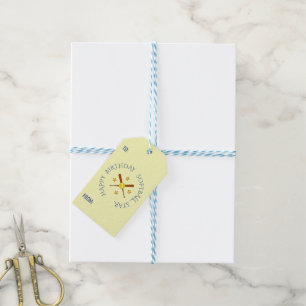 Birthday softball aangepaste tekstroom blauw cadeaulabel