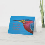 Birthday, Son-in-law, Green Heron Bird Kaart<br><div class="desc">De Groene Heron is de kleinste van de herons,  maar een van de kleurigste.    Hij maakt een geweldig verjaardagswenskaart.</div>