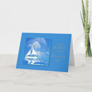 BIRTHDAY - SON-IN-LAW - SAILBOAT - BLUE SEA KAART
