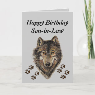 Birthday Son-in-law, Wolf, Wolven, Animal, Natuur Kaart