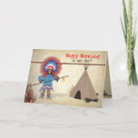 Birthday  Son- Native Indian with tepee - Fun Card Kaart<br><div class="desc">See similar images for other categories i.e. inviations,  birthdays,  get well etc.</div>