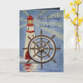 Birthday, Son, Ship's Wheel, Helm Kaart (Gele Bloem)