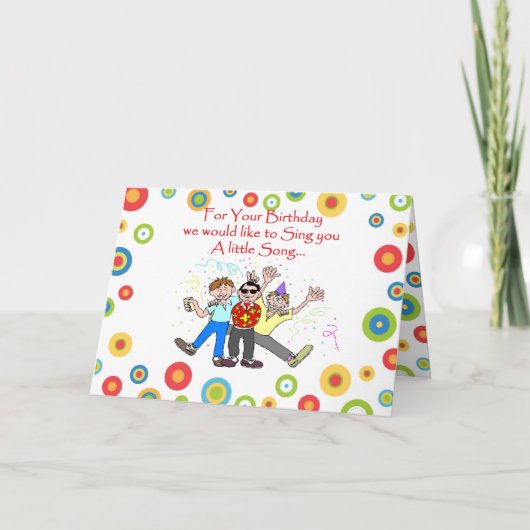 Birthday Song Kaart (Voorkant)