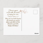 Birthday Song of Solomon 2:1 Bijbelverse Briefkaart (Achterkant)