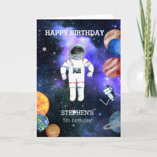 Birthday Space Astronaut Galaxy Planet Kaart