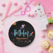 Birthday Space Rocket Boys Papieren Bordje (Feest)