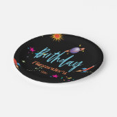 Birthday Space Rocket Boys Papieren Bordje (Gekanteld)