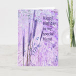 Birthday Special Friend Card Kaart<br><div class="desc">achtergrond natuur in lavender</div>