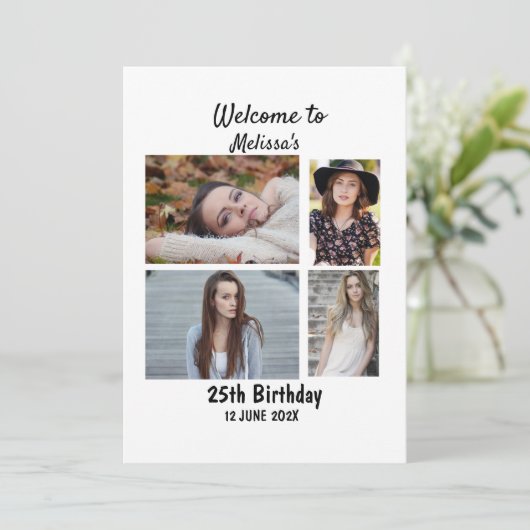 Birthday Specialized 4 Foto Collage Kaart (Staand voorkant)