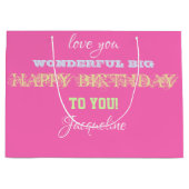 BIRTHDAY Specialized Cute Girly  Trendy Groot Cadeauzakje (Voorkant)