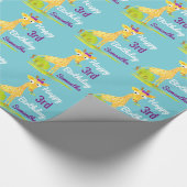 Birthday Specialized Girls Watercoler Giraffe Cadeaupapier (Hoek)