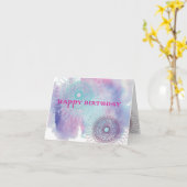 Birthday Spirals Kaart (Gele Bloem)