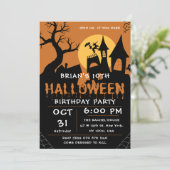 Birthday Spooktacular Halloween Party Spooky Kaart (Staand voorkant)