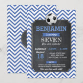 Birthday Sport Blue Football Kaart (Voorkant / Achterkant)