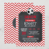 Birthday Sport Red Football Kaart (Voorkant / Achterkant)