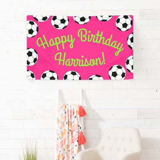 Birthday Sportpartij Roze banner (Insitu)