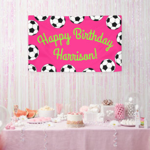 Birthday Sportpartij Roze banner