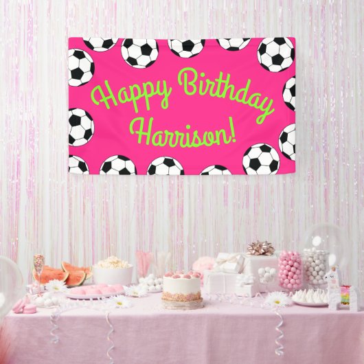 Birthday Sportpartij Roze banner (Feest)