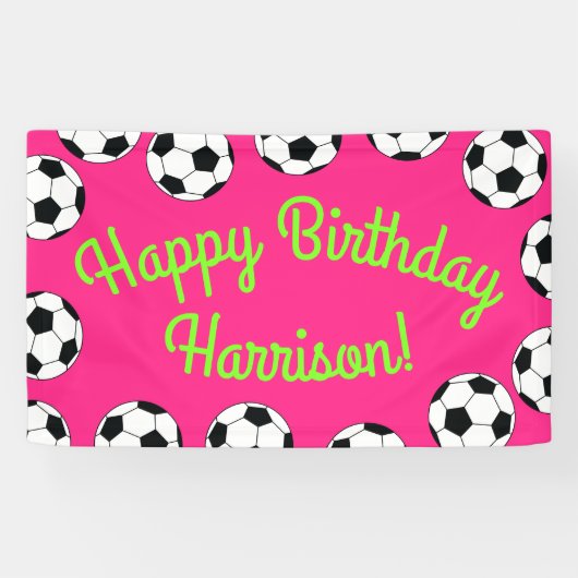 Birthday Sportpartij Roze banner (Horizontaal)
