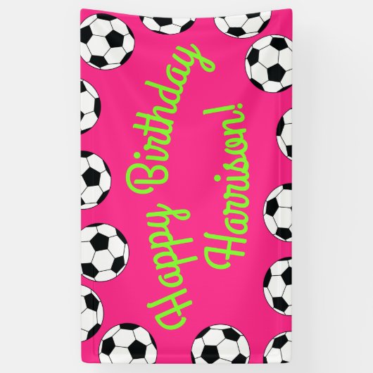 Birthday Sportpartij Roze banner (Verticaal)