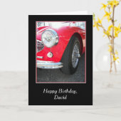 Birthday Sport's auto met naam Kaart (Gele Bloem)