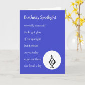 Birthday Spotlight - een grappig verjaardagsgedich Kaart (Gele Bloem)