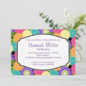 Birthday Spring Blooms Party Chic Kaart (Staand voorkant)