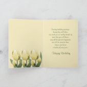 Birthday Spring Tulips Yellow Happy Birthday Card Kaart (Binnen)