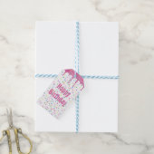 Birthday Sprinkles op roze ijsvorming Cadeaulabel (Met Touw)