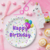 Birthday Sprinkles with Balloons Papieren Bordje (Feest)