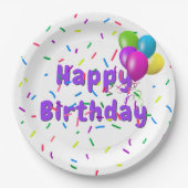 Birthday Sprinkles with Balloons Papieren Bordje (Voorkant)
