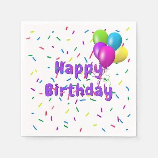 Birthday Sprinkles with Balloons Servet (Voorkant)