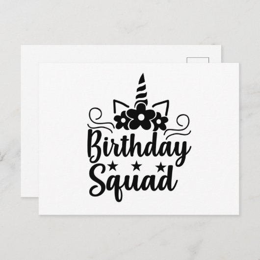 Birthday squad briefkaart (Voorkant / Achterkant)