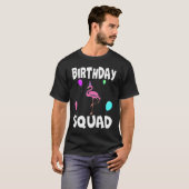Birthday Squad Cute Flamingo Bday Team Mannen Vrou T-shirt (Voorkant volledig)