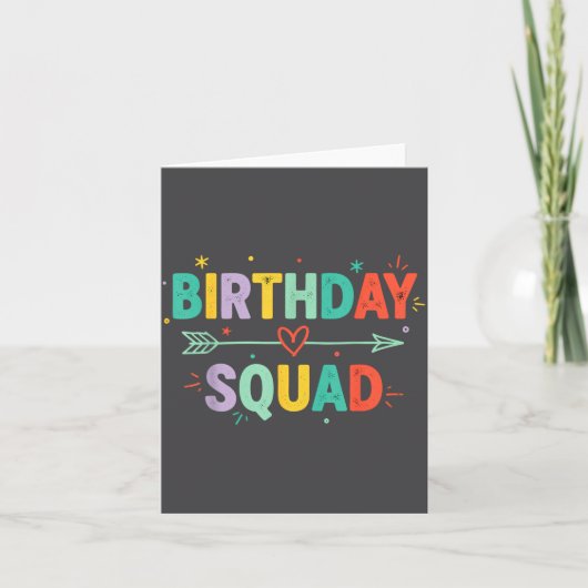 Birthday Squad Funny Party Celebration Friends Fam Kaart (Voorkant)