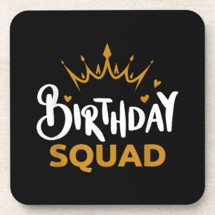 Birthday Squad Party Matching Family Group Funny B Bier Onderzetter