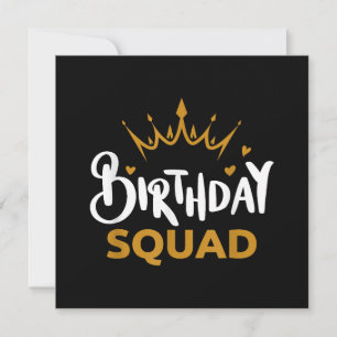 Birthday Squad Party Matching Family Group Funny B Kaart