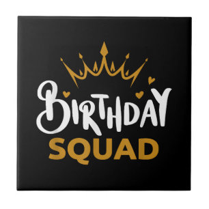 Birthday Squad Party Matching Family Group Funny B Tegeltje