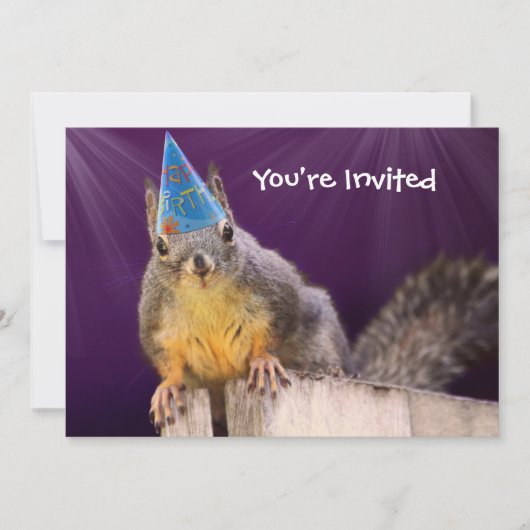 Birthday Squirrel Foto Kaart (Voorkant)