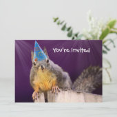 Birthday Squirrel Foto Kaart (Staand voorkant)