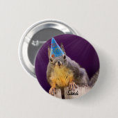 Birthday Squirrel Foto Ronde Button 5,7 Cm (Voorkant /achterkant)