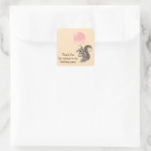 Birthday Squirrel Holding ballon Vierkante Sticker (Tas)
