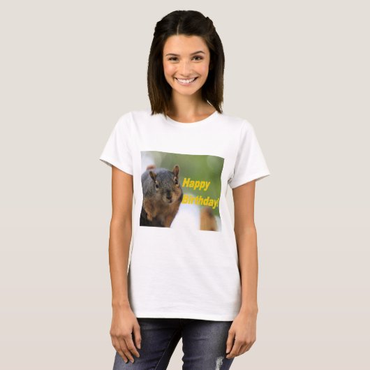 Birthday Squirrel T-shirt (Voorkant volledig)