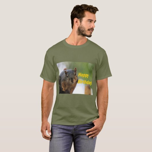 Birthday Squirrel T-Shirt (Voorkant volledig)