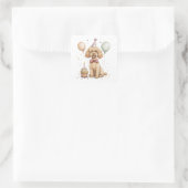 Birthday Standard Poodle Dog Vierkante Sticker (Tas)