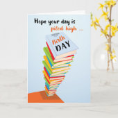 Birthday-stapel boeken kaart (Gele Bloem)