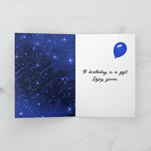 Birthday Star Galaxy Kaart (Binnen)