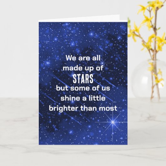 Birthday Star Galaxy on Blue Kaart (Gele Bloem)