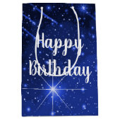 Birthday Star Galaxy on Blue Medium Cadeauzakje (Voorkant)