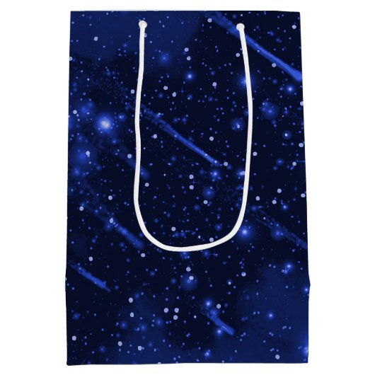 Birthday Star Galaxy on Blue Medium Cadeauzakje (Achterkant)